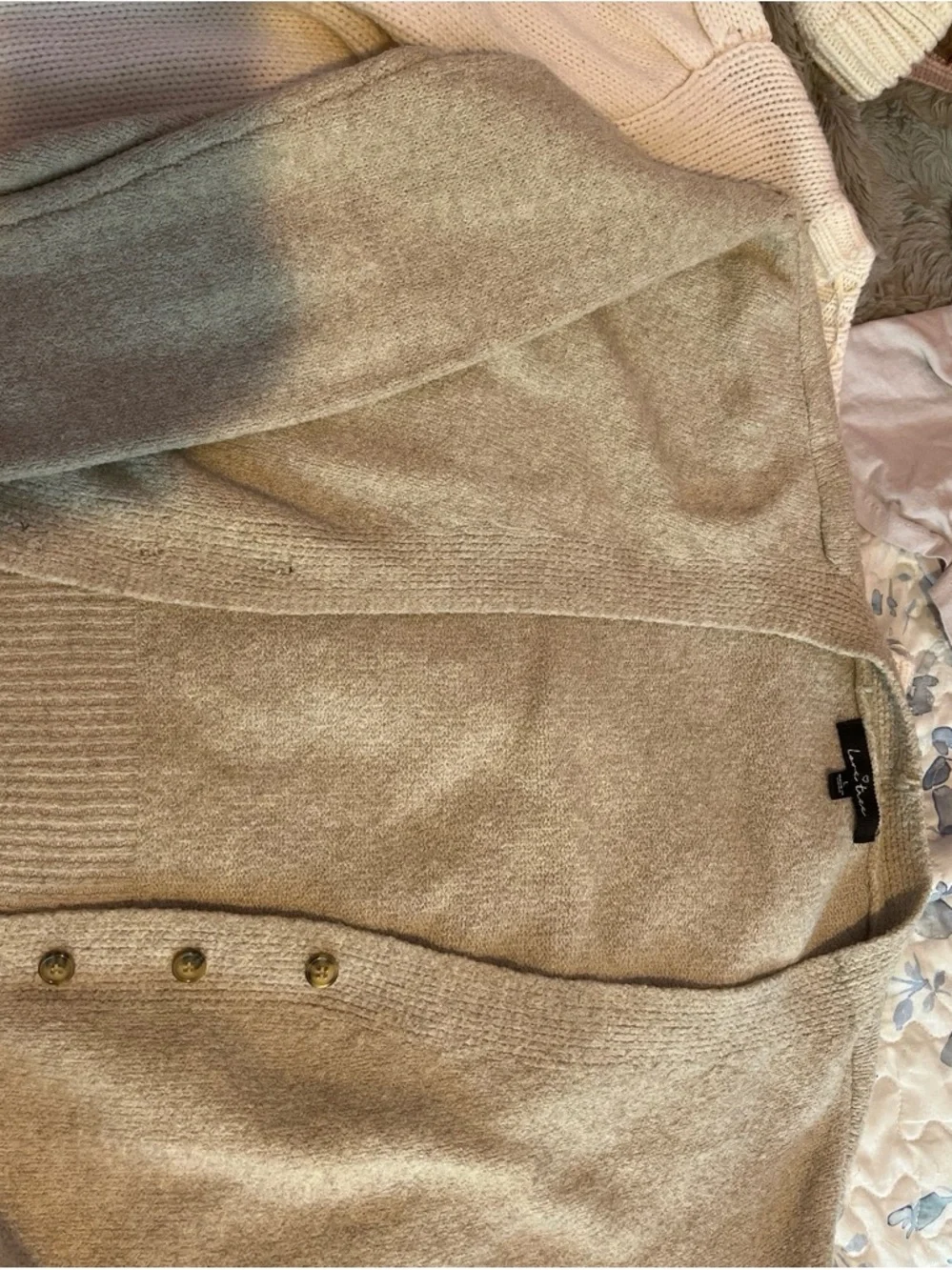Cozy Neutral Button-Front Women's Sweater Cardigan